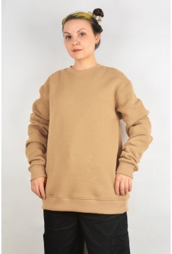 Женский бежевый свитшот с начесом утепленный