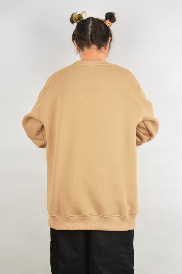 Женский бежевый свитшот с начесом утепленный   Магазин Толстовок Зимние свитшоты с начесом 320 гр/м однотонные ЖЕНСКИЕ