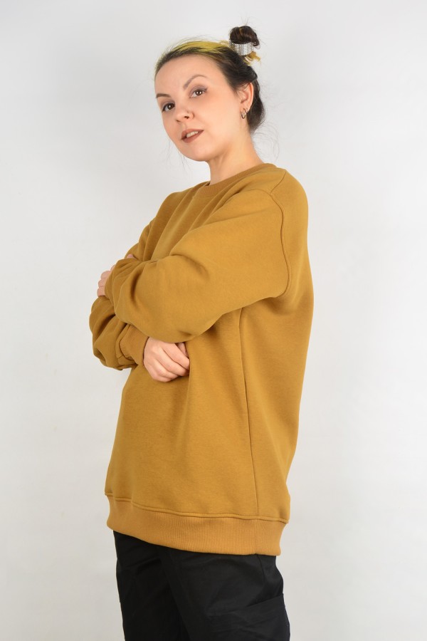 Женский свитшот с начесом утепленный цвет кэмэл   Магазин Толстовок Зимние свитшоты с начесом 320 гр/м однотонные ЖЕНСКИЕ