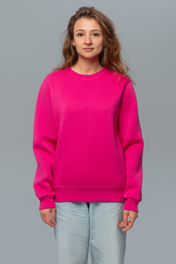  Magenta Sweatshirt Woman 3XL-50-52-Woman-(Женский)    Женский малиновый (ярко розовый) свитшот с начесом утепленный 