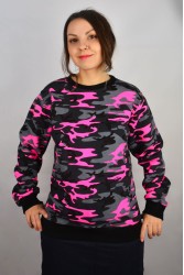 Свитшот милитари женский розовый неон камуфляжный