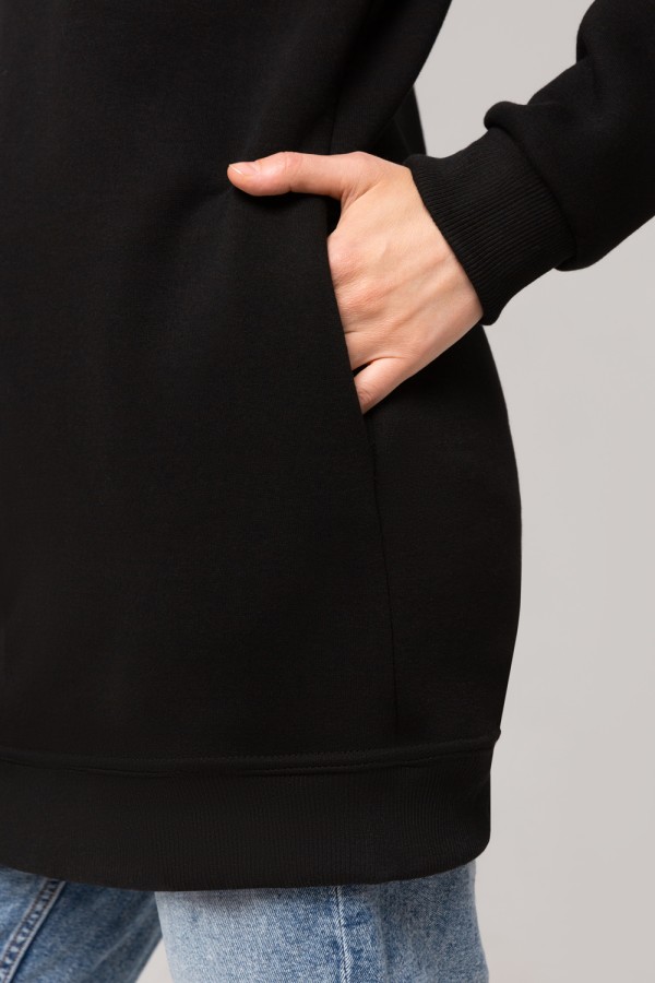 Женский удлиненный свитшот черный   Магазин Толстовок Свитшоты / Sweatshirts