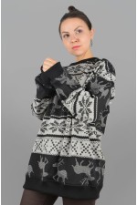 Свитшот с оленями оверсайз женский   Магазин Толстовок Женские оверсайз свитшоты теплые с начесом