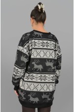 Свитшот с оленями оверсайз женский   Магазин Толстовок Женские оверсайз свитшоты теплые с начесом