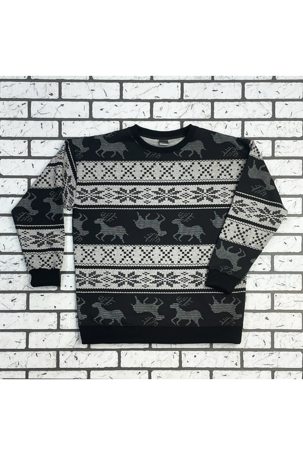 Свитшот с оленями оверсайз женский   Магазин Толстовок Женские оверсайз свитшоты теплые с начесом