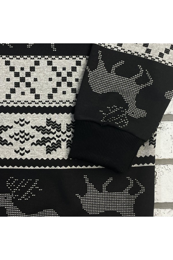 Свитшот с оленями оверсайз женский   Магазин Толстовок Женские оверсайз свитшоты теплые с начесом