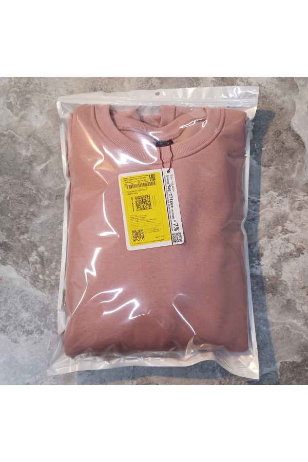 Пудровый (Пыльная Роза) Свитшот Оверсайз женский с начесом   Магазин Толстовок Женские оверсайз свитшоты теплые с начесом