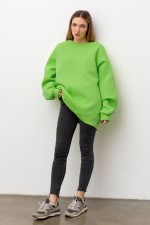  Wasabi green winter sweatshirt OVERSIZE woman XXXL-56-Unisex-(Женский)    Свитшот оверсайз женский с начесом цвет зеленый васаби 