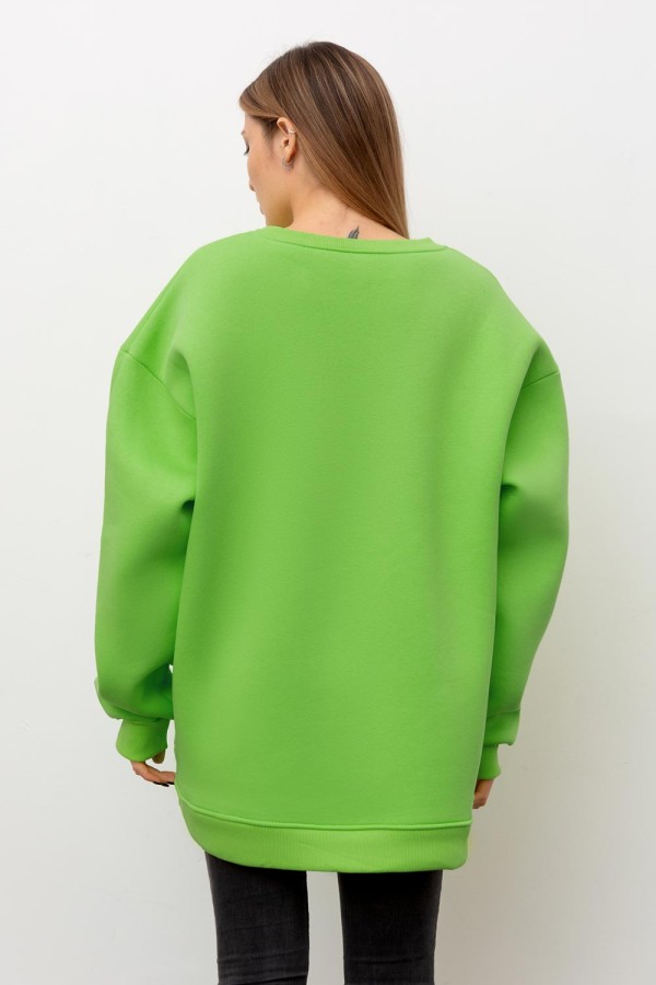 женский яркий зеленый зимний свитшот оттенок васаби купить у производителя