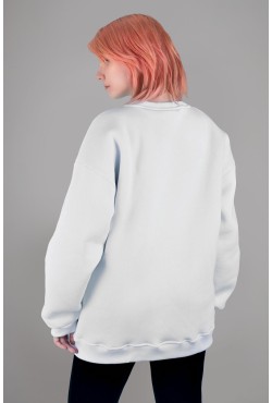 Белый свитшот оверсайз женский с начесом Белый свитшот оверсайз женский с начесом