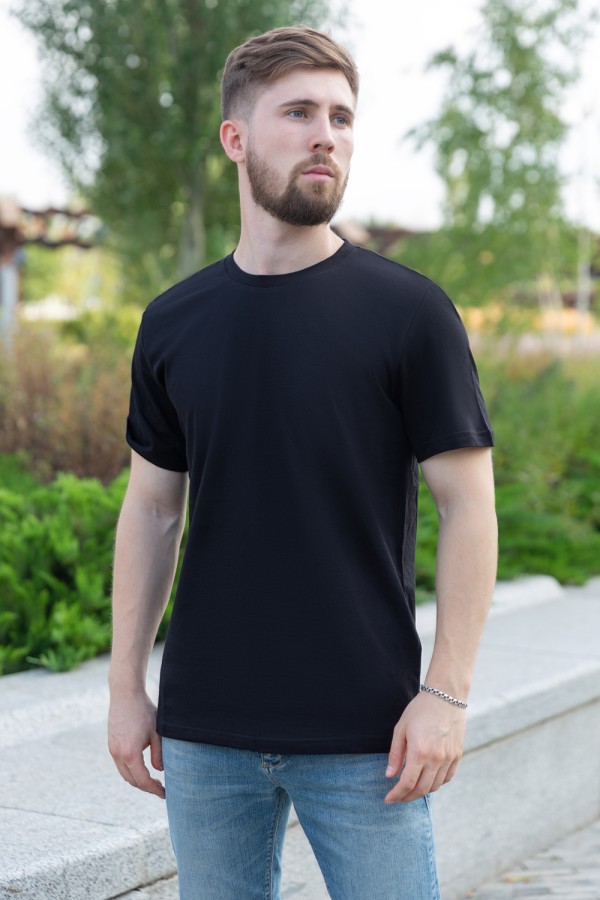  мужская футболка черная 6XL-62-Unisex-(Мужской)    Мужская черная футболка 