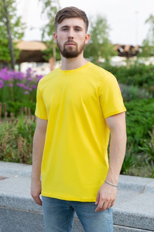  мужская футболка лимонно-желтая 6XL-62-Unisex-(Мужской)    Мужская лимонная футболка 