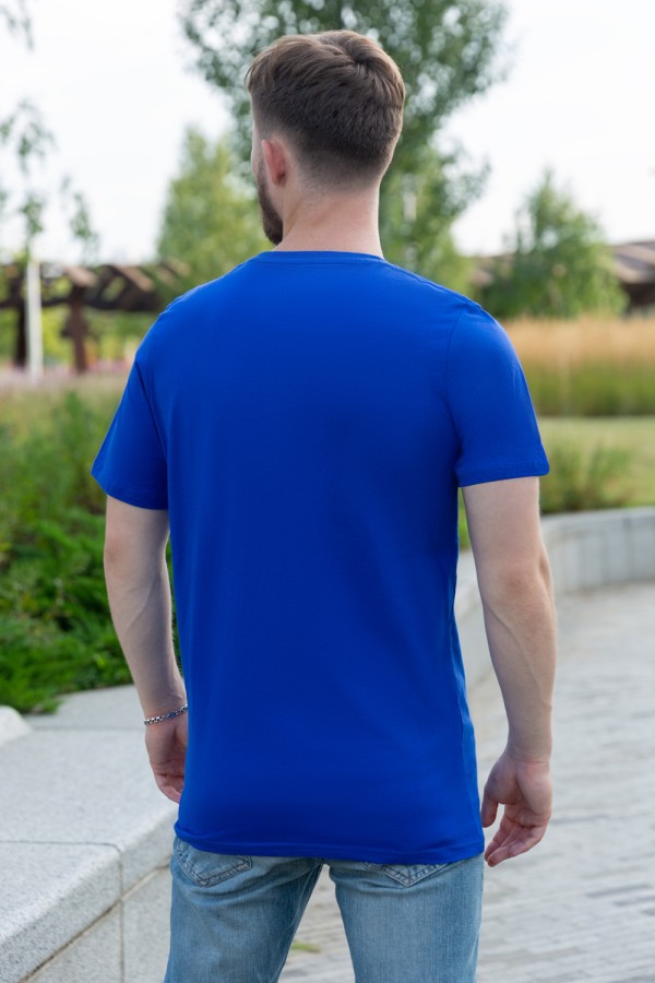 Мужская ярко-синяя футболка (василёк)   Магазин Толстовок Футболки мужские