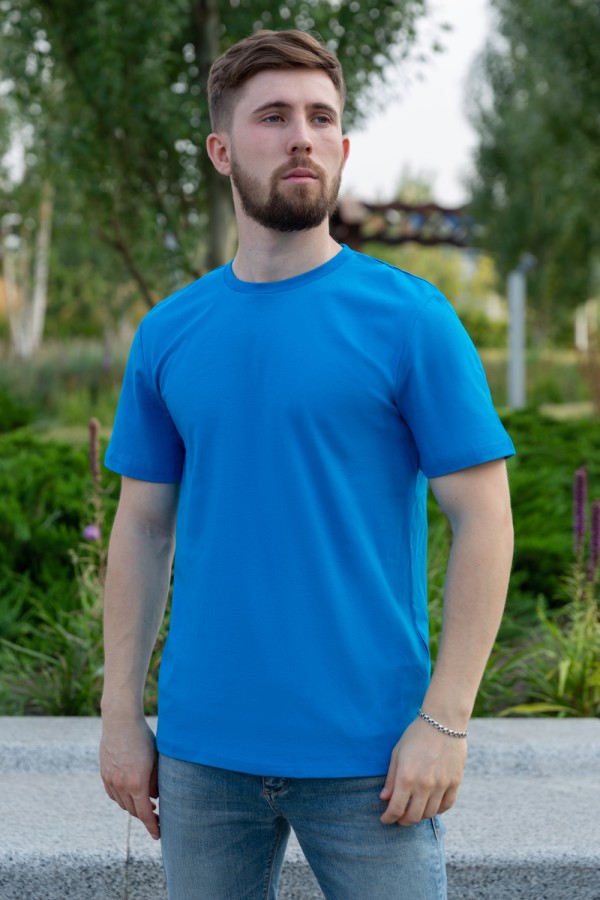  Turquoise T-shirt Man XS-44-Unisex-(Мужской)    Мужская бирюзовая футболка 