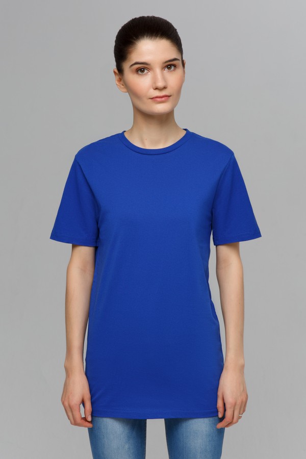  Royal-Blue T-shirt Unisex XL-46-48-Woman-(Женский)    Светло-синяя (василек) футболка женская 