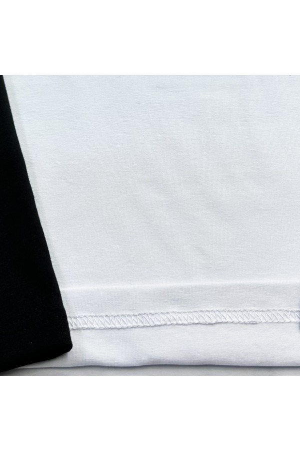 Женский лонгслив черно-белый контрастный трикотажный белая основа черный рукав   Магазин Толстовок Контрастный лонгслив женский