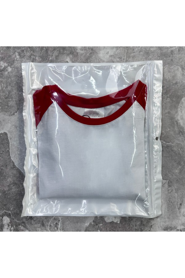 Женский лонгслив белый с красным контрастный трикотажный белая основа красный рукав   Магазин Толстовок Контрастный лонгслив женский