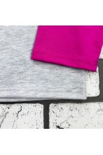 Женский лонгслив реглан контрастный серый-меланж с малиновым трикотажный    Магазин Толстовок Контрастный лонгслив женский