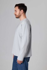 Мужской лонгслив классический трикотажный цвет бетон (светло-серый)   Магазин Толстовок Лонгсливы из кулирки базовые мужские