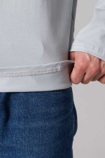 Мужской лонгслив классический трикотажный цвет бетон (светло-серый)   Магазин Толстовок Лонгсливы из кулирки базовые мужские