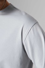 Мужской лонгслив классический трикотажный цвет бетон (светло-серый)   Магазин Толстовок Лонгсливы из кулирки базовые мужские