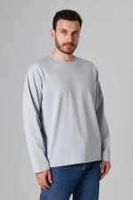 Мужской лонгслив классический трикотажный цвет бетон (светло-серый)   Магазин Толстовок Лонгсливы из кулирки базовые мужские