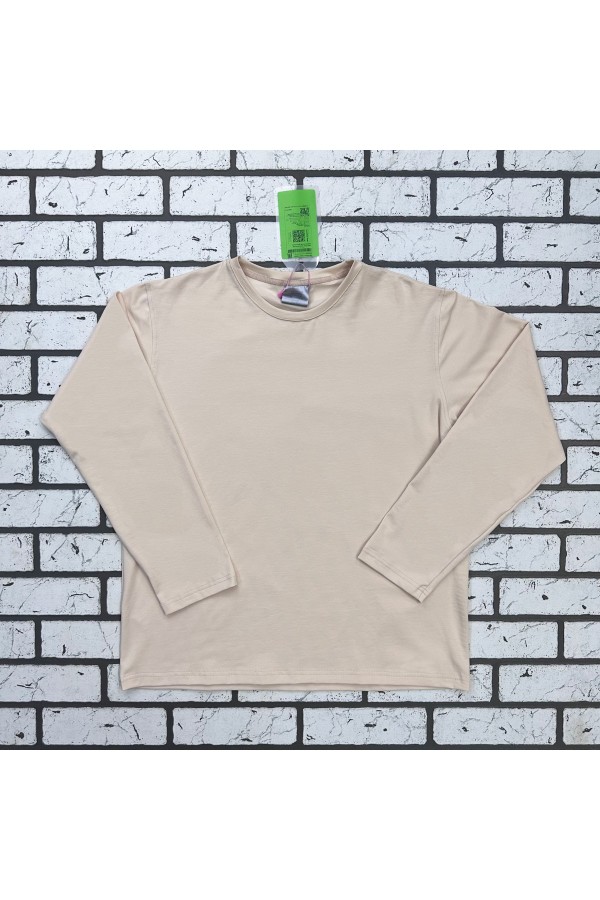 Мужской лонгслив классический трикотажный кремовый   Магазин Толстовок Лонгсливы из кулирки базовые мужские