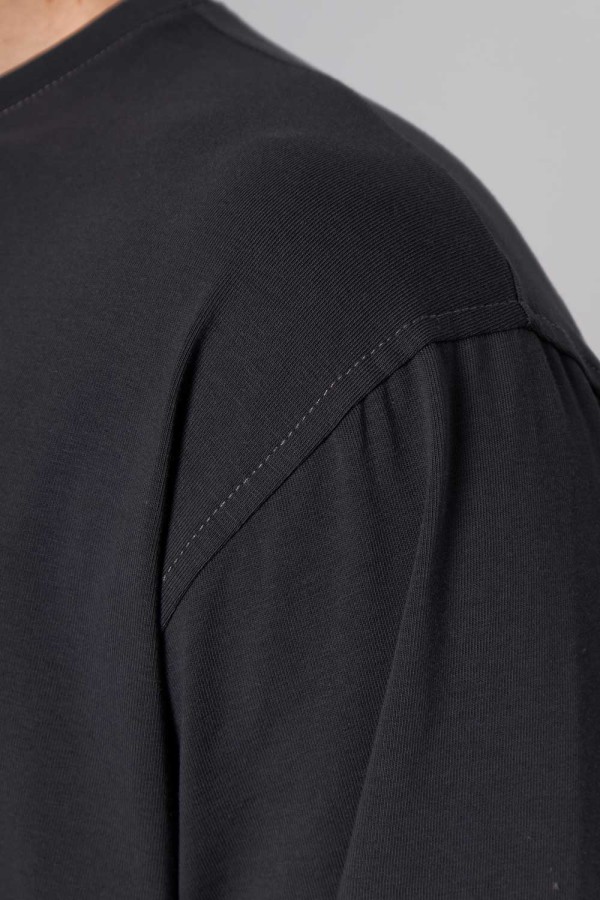 Мужской лонгслив классический трикотажный графитовый   Магазин Толстовок Лонгсливы из кулирки базовые мужские