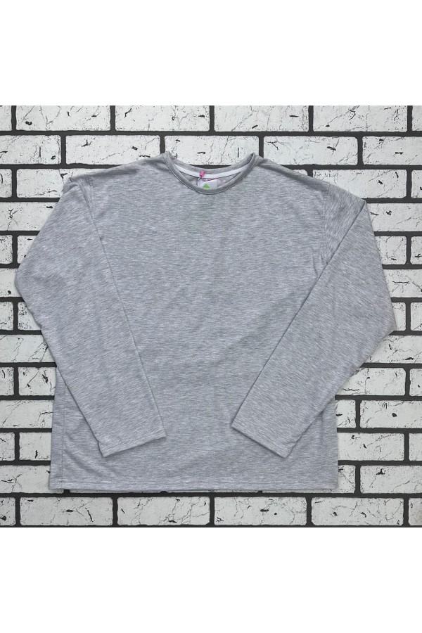 Мужской лонгслив классический трикотажный серый-меланж   Магазин Толстовок Лонгсливы из кулирки базовые мужские