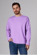  Longsleeve lavender lilac  t-shirt man 3XL-56-Unisex-(Мужской)    Мужской лонгслив классический трикотажный лавандовый (сиреневый) 