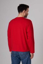 Мужской лонгслив классический трикотажный красный   Магазин Толстовок Лонгсливы из кулирки базовые мужские