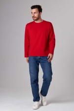 Мужской лонгслив классический трикотажный красный   Магазин Толстовок Лонгсливы из кулирки базовые мужские