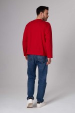 Мужской лонгслив классический трикотажный красный   Магазин Толстовок Лонгсливы из кулирки базовые мужские
