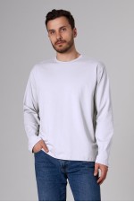  Longsleeve white t-shirt man XS-44-Unisex-(Мужской)    Мужской лонгслив классический трикотажный белый 