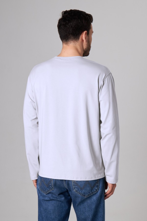 Мужской лонгслив классический трикотажный белый   Магазин Толстовок Лонгсливы из кулирки базовые мужские