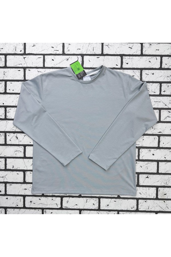 Женский лонгслив классический трикотажный цвет бетон (светло-серый)   Магазин Толстовок Лонгсливы из кулирки базовые женские