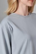 Женский лонгслив классический трикотажный цвет бетон (светло-серый)   Магазин Толстовок Лонгсливы из кулирки базовые женские