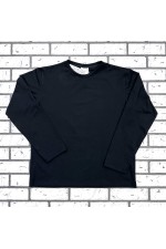 Черный женский лонгслив классический трикотажный   Магазин Толстовок Лонгсливы из кулирки базовые женские