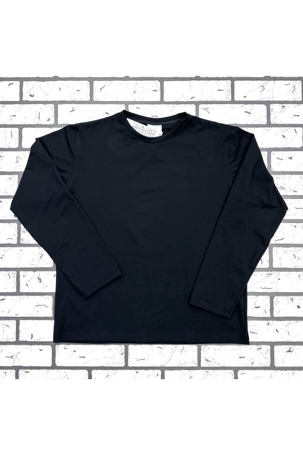 Черный женский лонгслив классический трикотажный   Магазин Толстовок Лонгсливы из кулирки базовые женские