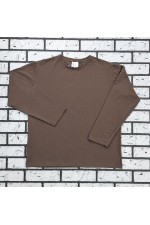 Женский лонгслив классический трикотажный цвет какао   Магазин Толстовок Лонгсливы из кулирки базовые женские