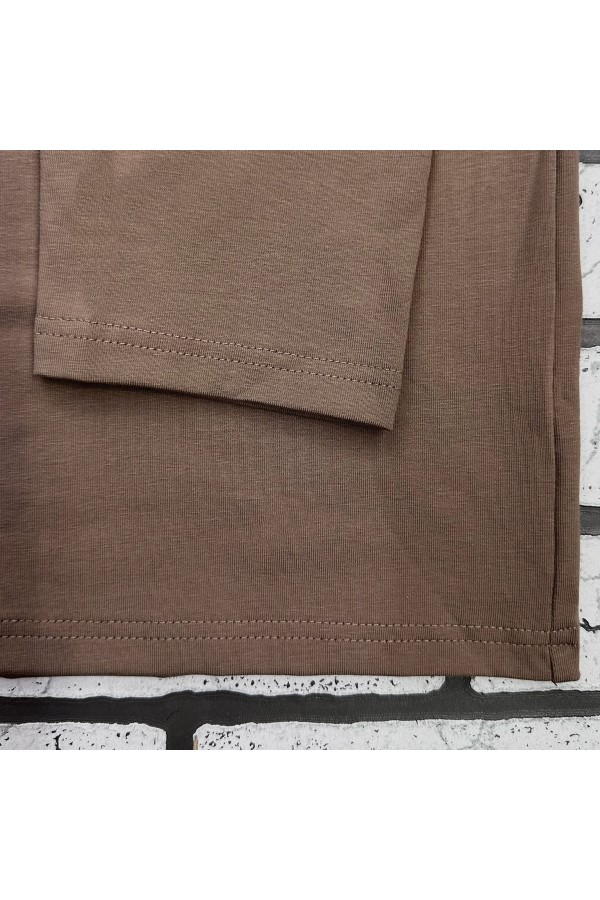 Женский лонгслив классический трикотажный цвет какао   Магазин Толстовок Лонгсливы из кулирки базовые женские