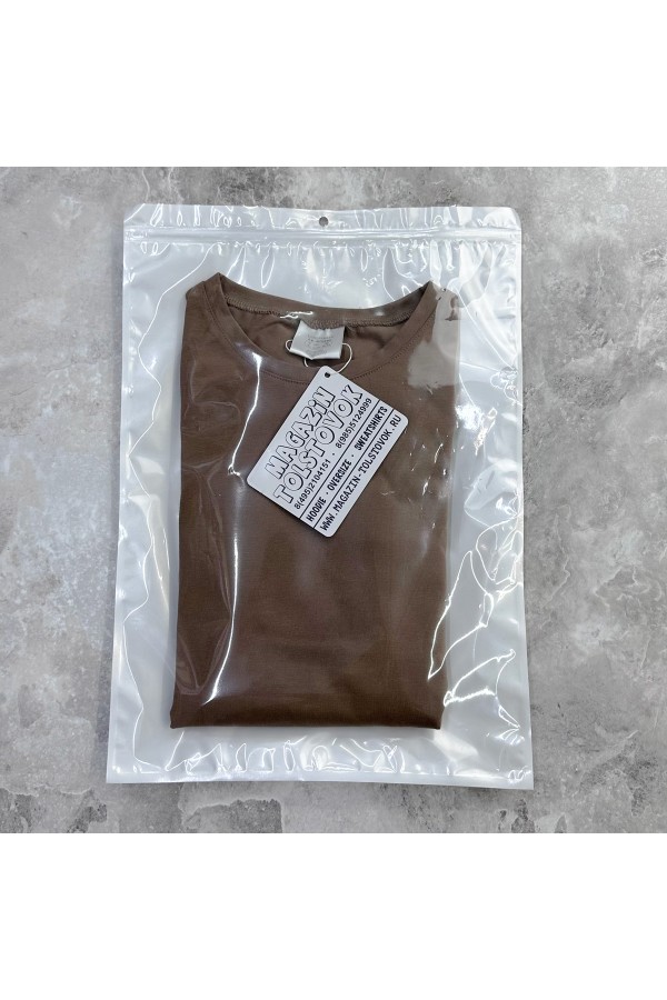 Женский лонгслив классический трикотажный цвет какао   Магазин Толстовок Лонгсливы из кулирки базовые женские