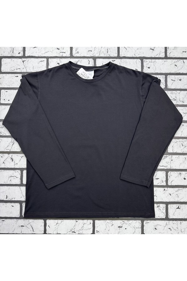 Женский лонгслив классический трикотажный цвет графитовый   Магазин Толстовок Лонгсливы из кулирки базовые женские