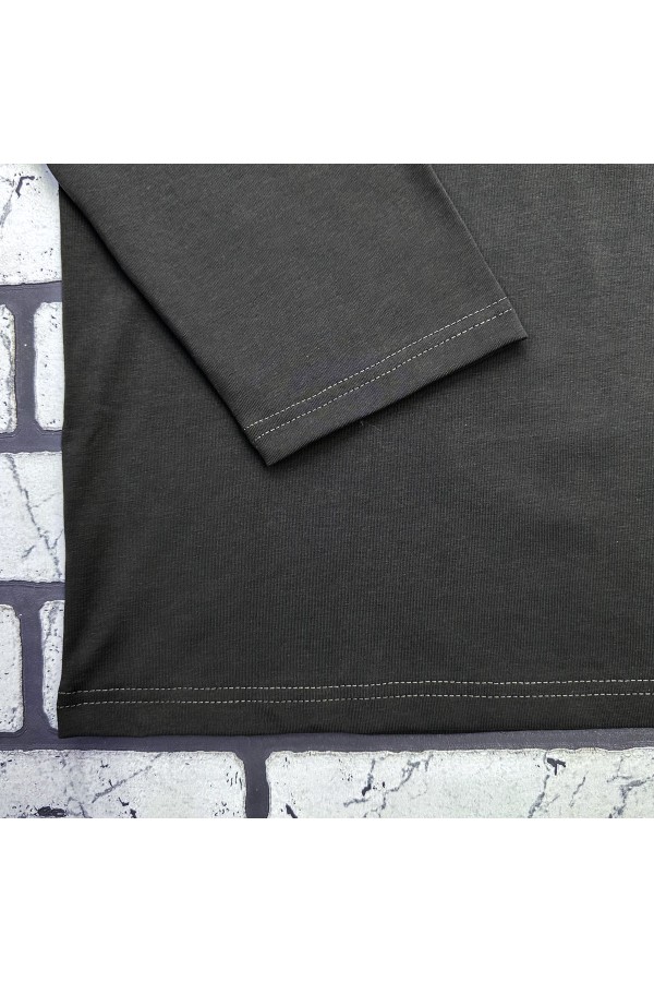 Женский лонгслив классический трикотажный цвет графитовый   Магазин Толстовок Лонгсливы из кулирки базовые женские