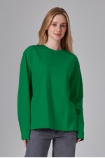  Longsleeve green t-shirt woman  XS-38-40-Woman-(Женский)    Женский лонгслив классический трикотажный зеленый 