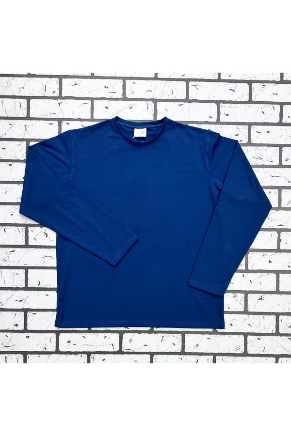 Женский лонгслив классический трикотажный цвет индиго   Магазин Толстовок Лонгсливы из кулирки базовые женские