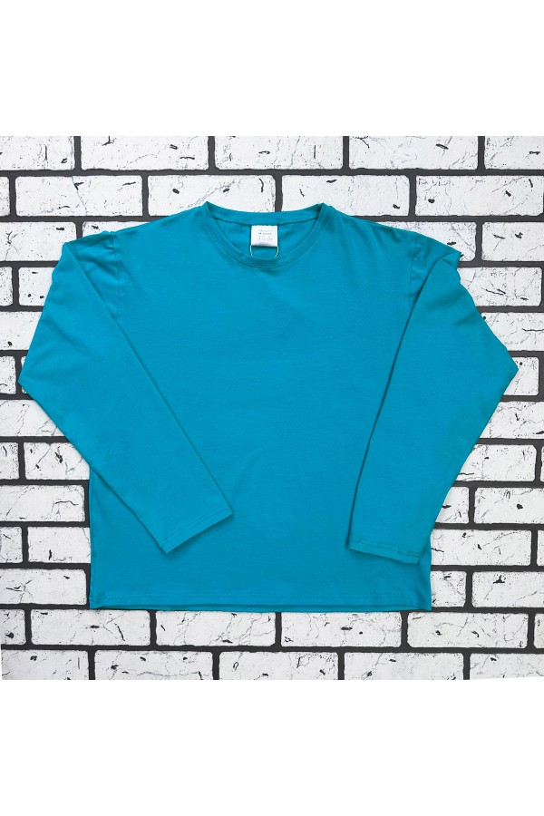 Женский лонгслив классический трикотажный мятный   Магазин Толстовок Лонгсливы из кулирки базовые женские