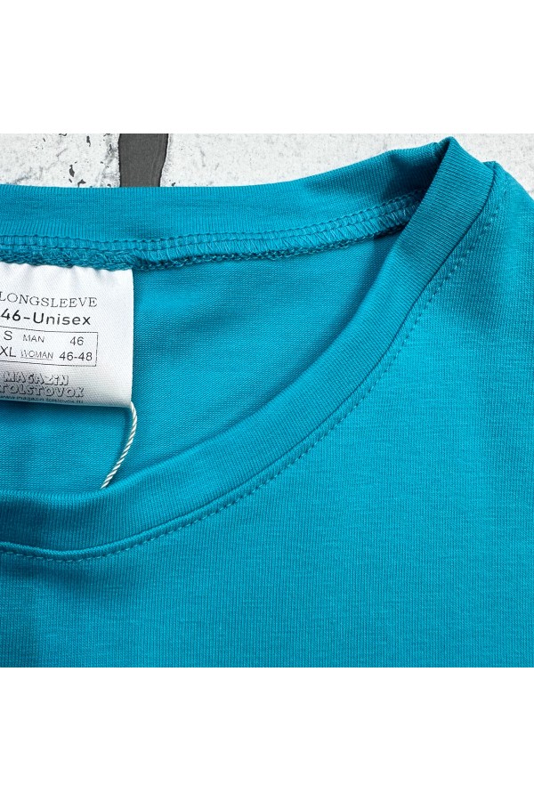 Женский лонгслив классический трикотажный мятный   Магазин Толстовок Лонгсливы из кулирки базовые женские