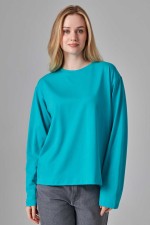  Longsleeve mint t-shirt woman S-40-42-Woman-(Женский)    Женский лонгслив классический трикотажный мятный 