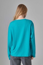 Женский лонгслив классический трикотажный мятный   Магазин Толстовок Лонгсливы из кулирки базовые женские